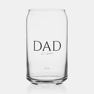 Verre Canette Monogramme Black Papa Typographie