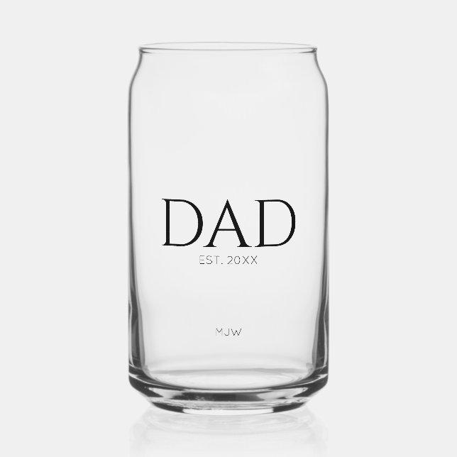 Verre Canette Monogramme Black Papa Typographie (Recto)