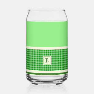 Verre Canette Monogramme de chèque vert