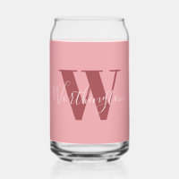 Monogramme de fille et nom rose roux