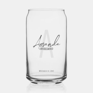 Verre Canette Monogramme et nom d'une servante d'État moderne pe