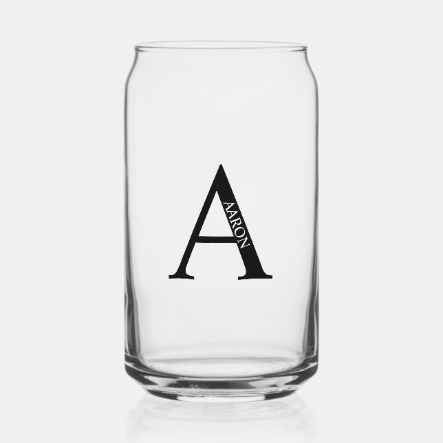 Verre Canette Monogramme et nom personnalisés (Recto)