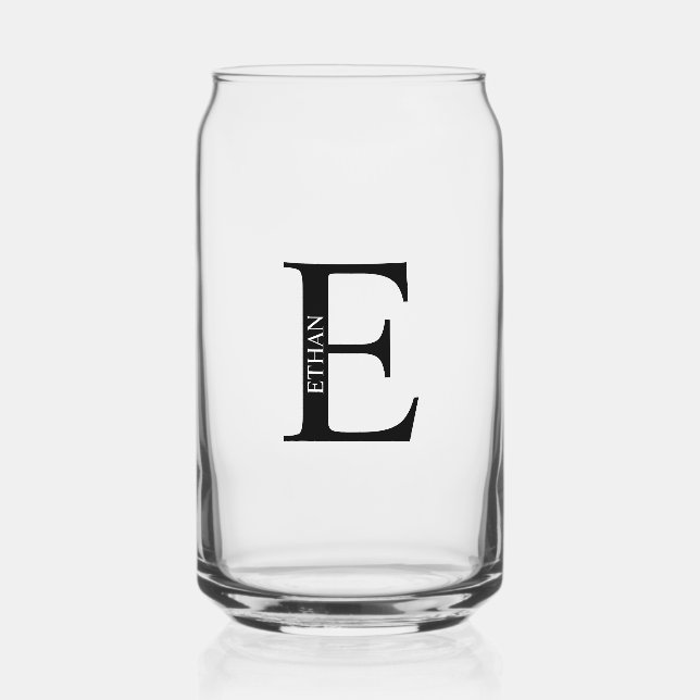 Verre Canette Monogramme et nom personnalisés (Recto)