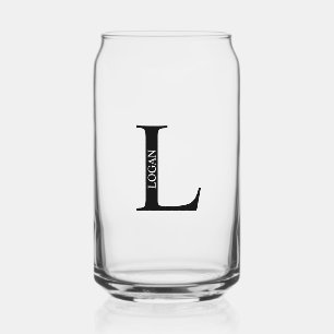 Verre Canette Monogramme et nom personnalisés