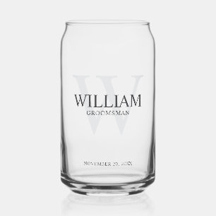 Verre Canette Monogramme et nom personnalisés des garçons d'honn