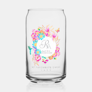 Verre Canette Monogramme Floral Mystique en Fleur