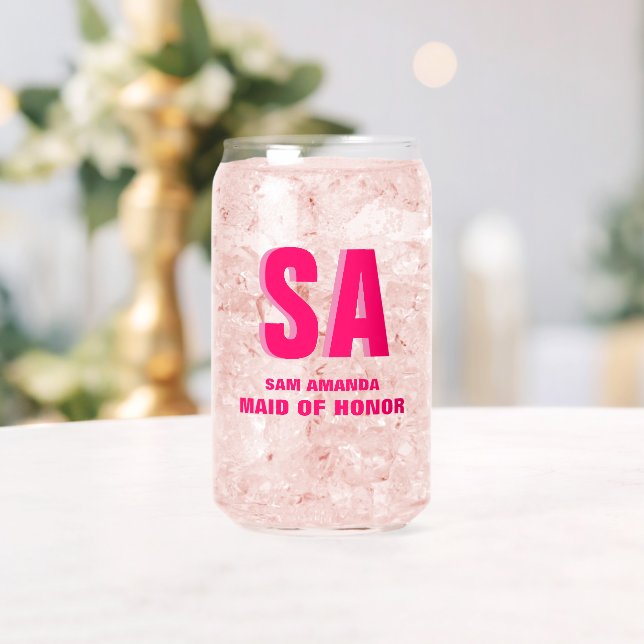 Verre Canette Monogramme Personnalisé Double Ombre Maid Of Honor (Insitu (Mariage))