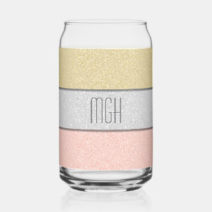 Verre Canette Monogramme personnalisé faux paillettes Bling