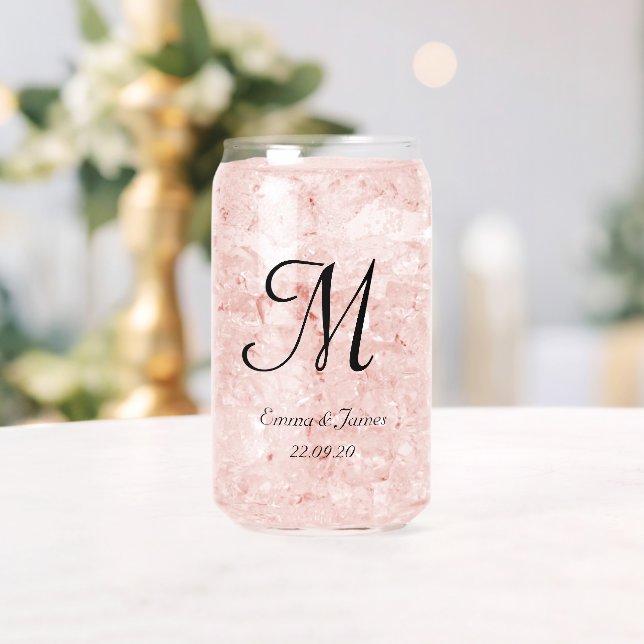 Verre Canette Monogramme personnalisé Nom du script Mariage (Insitu (Mariage))