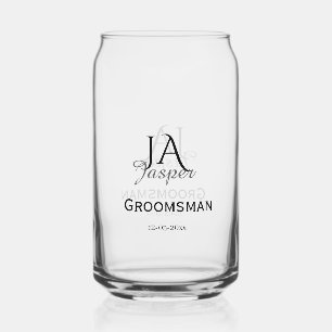 Verre Canette Monogramme personnalisé témoin nom date