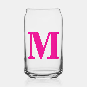 Verre Canette Monogramme rose chaud Initiales Nom Cadeau personn