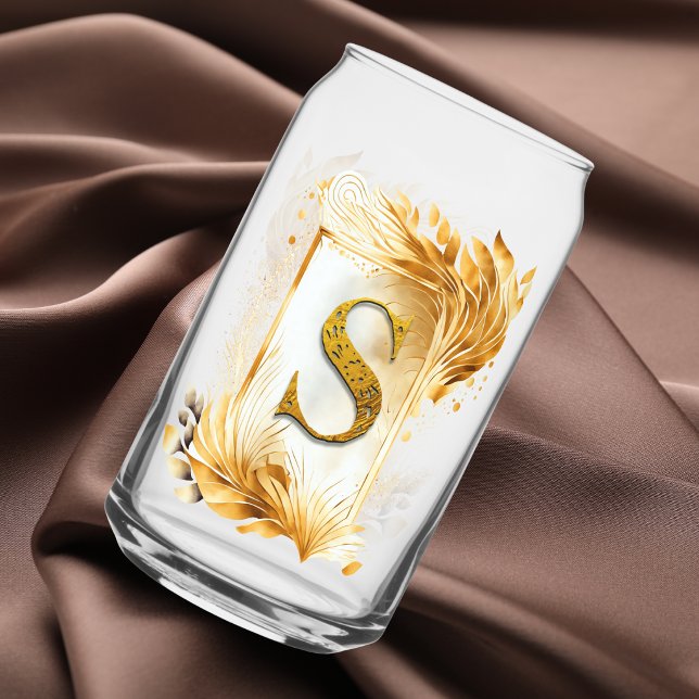 Verre Canette Monogramme S décoré d'or (Créateur téléchargé)