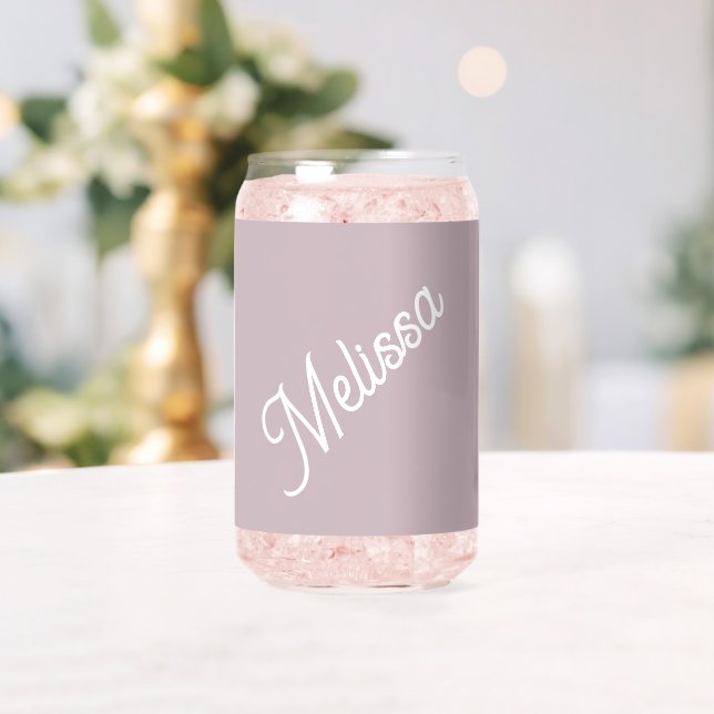 Verre Canette Monographie de script, mauve moderne violet (Insitu (Mariage))