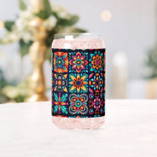 Verre Canette Mosaïque mélange floral