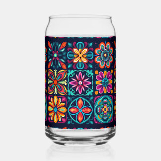 Verre Canette Mosaïque mélange floral