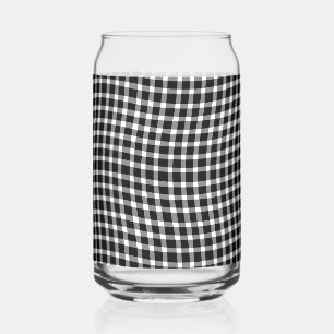 Verre Canette Motif à carreaux à damier noir et blanc