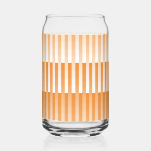 Verre Canette Motif à rayures blanches orange