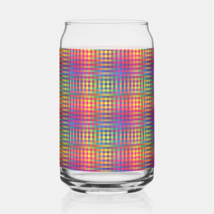 Verre Canette Motif abstrait à carreaux colorés