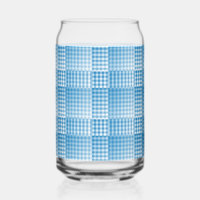 Motif Abstrait à Damier Bleu Blanc