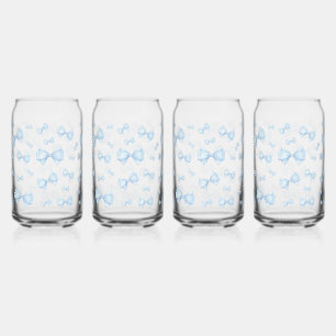 Verre Canette Motif bleu Coquette Bow