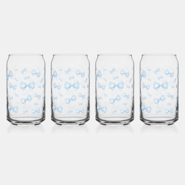 Verre Canette Motif bleu Coquette Bow (Recto)