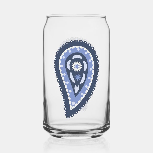 Verre Canette Motif Blue Paisley (Recto)