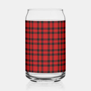 Verre Canette Motif carreaux rouge noir