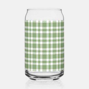 Verre Canette Motif carreaux vert blanc