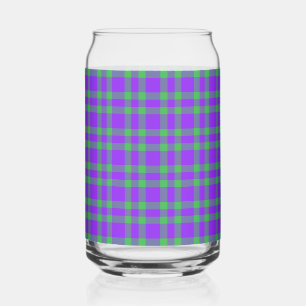 Verre Canette Motif carreaux violet vert