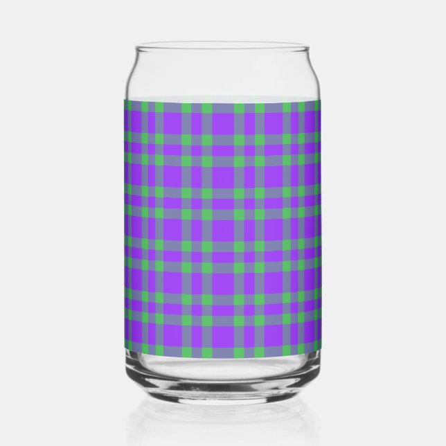 Verre Canette Motif carreaux violet vert (Recto)