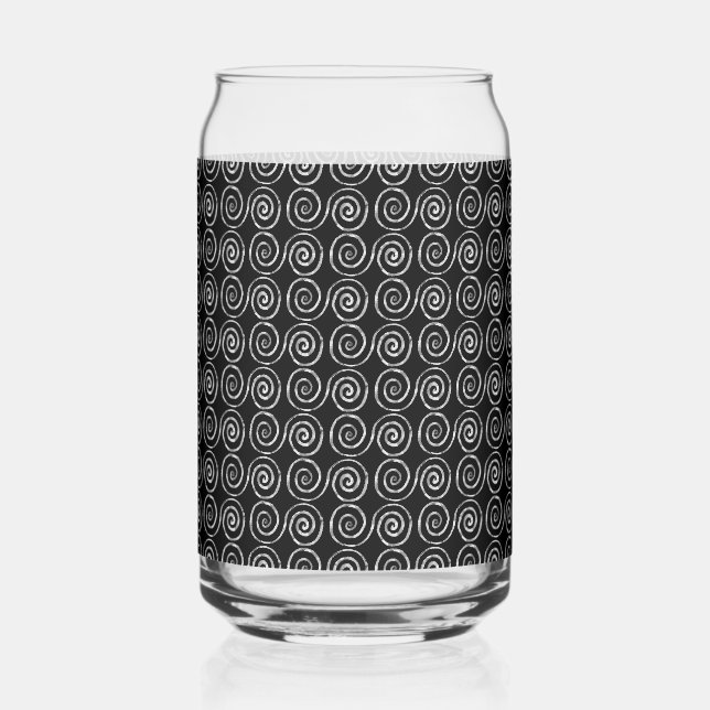 Verre Canette Motif celtique à double spirale (Recto)