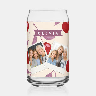 Verre Canette Motif Cerise Douce Personnalisé Rétro Féminin Mign
