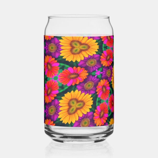 Verre Canette Motif coloré Daisy Bouquet (Recto)