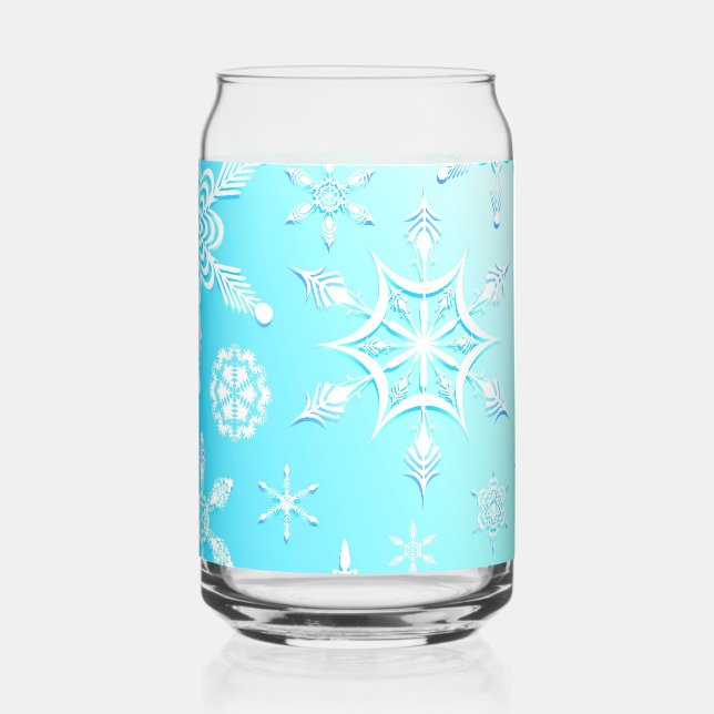 Verre Canette Motif Crystal Snowflakes (Recto)