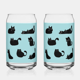 Verre Canette Motif de chats noirs