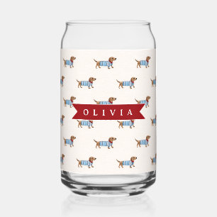Verre Canette Motif de chien Dachshund mignon et chic personnali