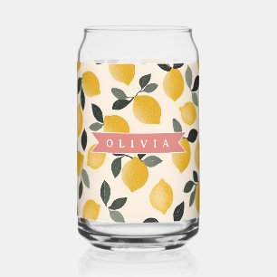 Verre Canette Motif de citron mignon personnalisé frais d'été