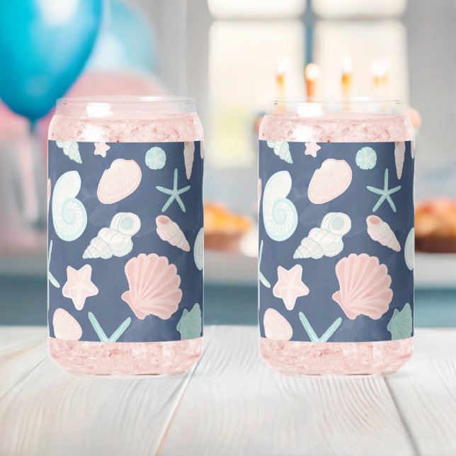 Verre Canette motif de coquillages (Insitu (Baby Shower))