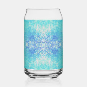 Verre Canette Motif de cristal de glace abstrait turquoise
