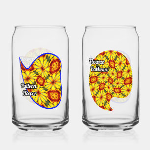 Verre Canette Motif de fleurs d'or