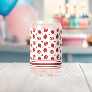 Verre Canette Motif de fraises sucrées