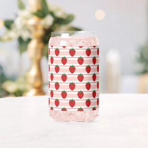 Verre Canette Motif de fraises sucrées