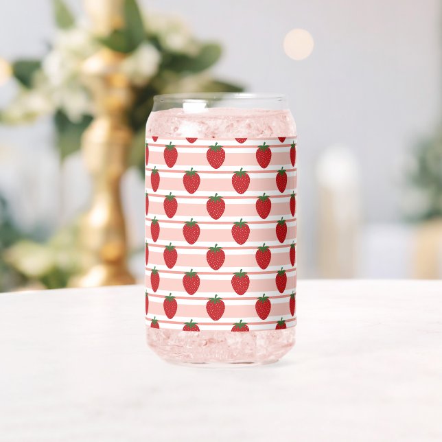 Verre Canette Motif de fraises sucrées (Insitu (Mariage))