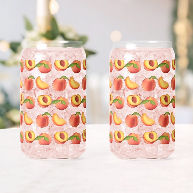Verre Canette Motif de fruits de pêche (Insitu (Mariage))
