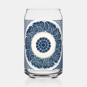 Verre Canette Motif de porcelaine antique chinoise bleu et blanc