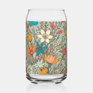 Verre Canette Motif de printemps floral