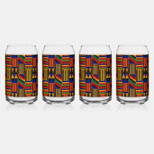 Verre Canette Motif de tissu Kente de style africain