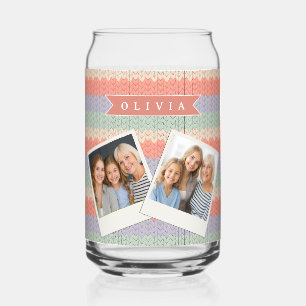 Verre Canette Motif de tricot pastel scandinave personnalisé nom