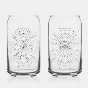 Verre Canette Motif d'Halloween noir et blanc