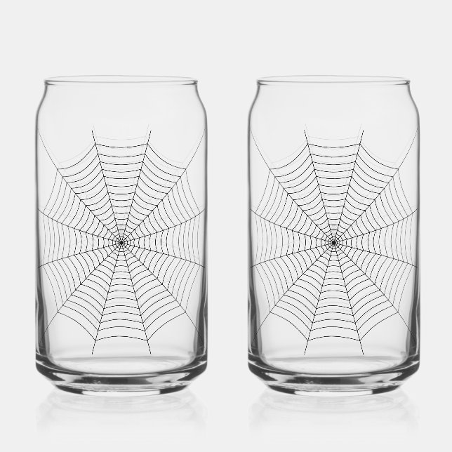 Verre Canette Motif d'Halloween noir et blanc (Recto)